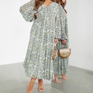ASOS EDITION trapeze maxi floral print dress NWT